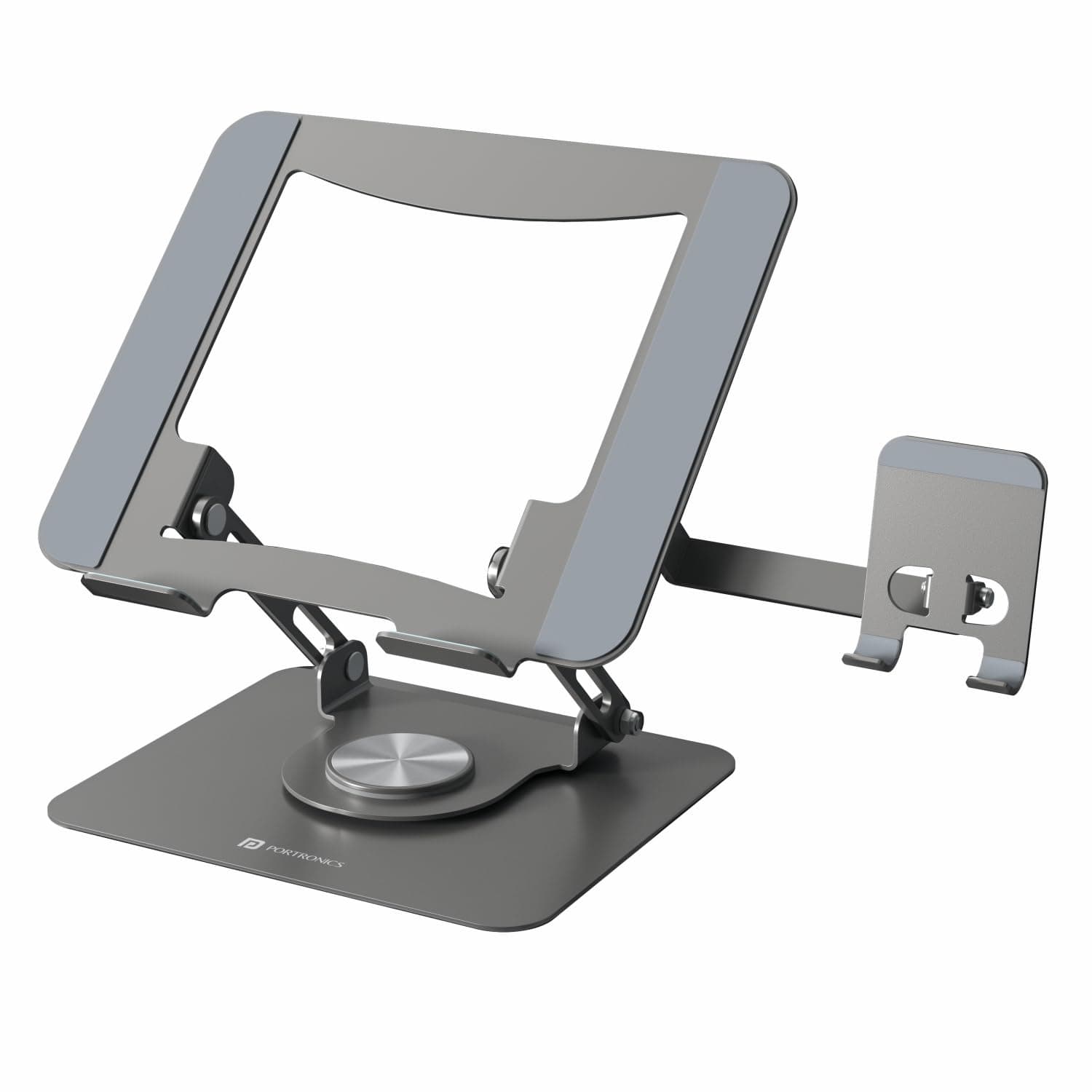Portronics My Buddy K9 Pro 2-in-1 Laptop & Phone Stand with 360° Rotating Base